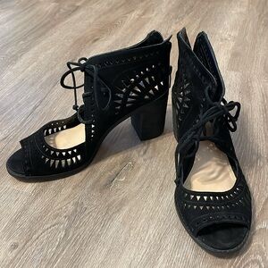 Vince Camuto Black Suede Block Heels